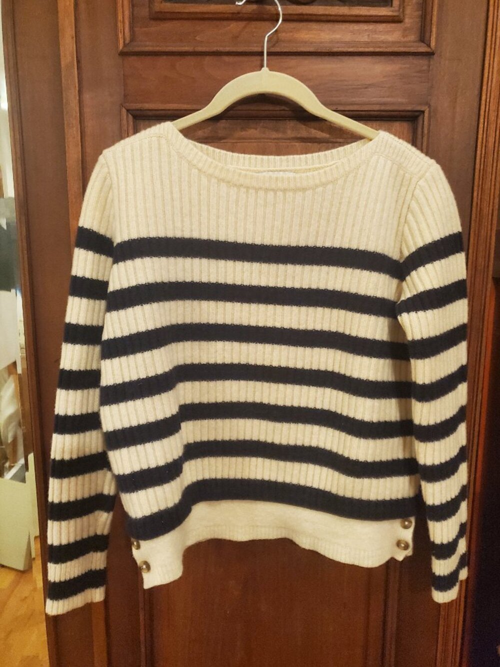 Madewell 100% merino wool Berton striped sweater, medium but fits like a small